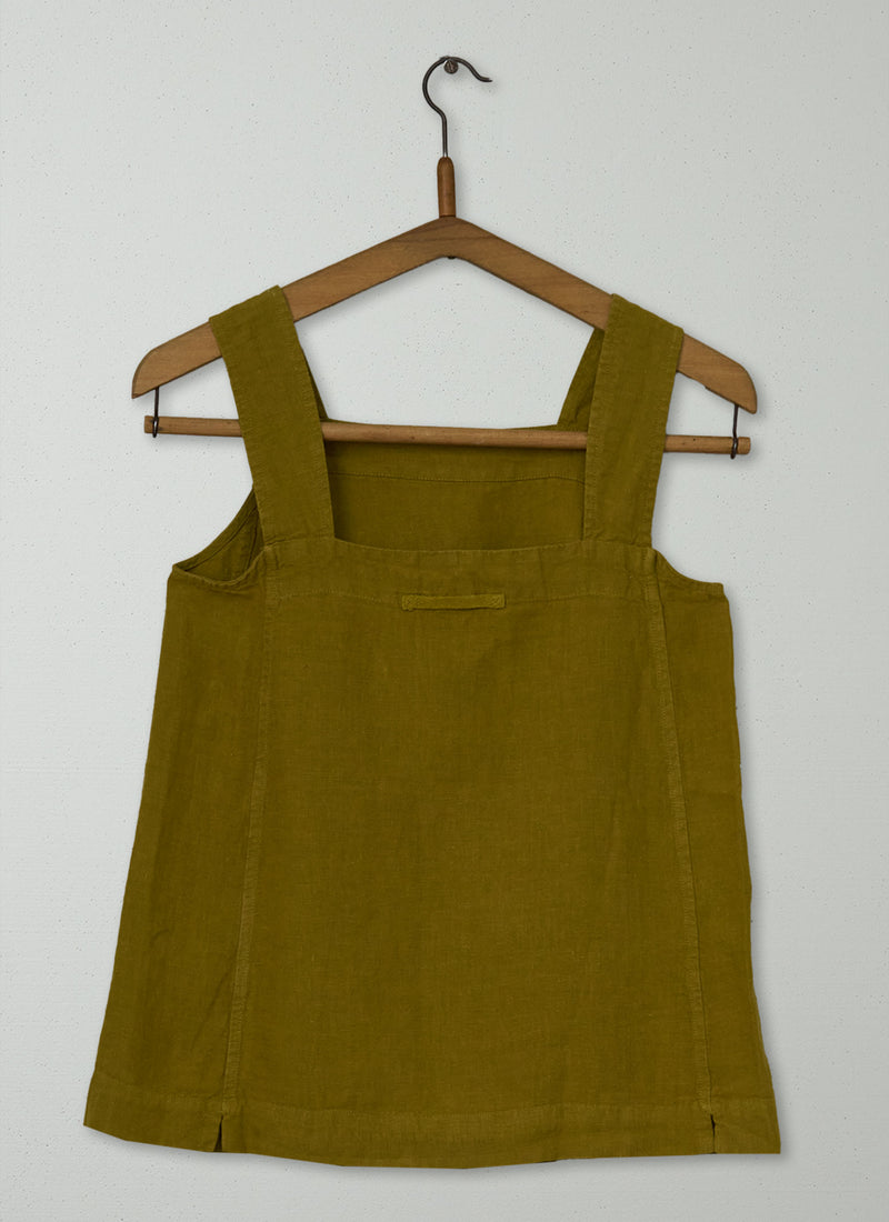 Reworn Linen Tank Top Size XXS (1149) | Fenugreek