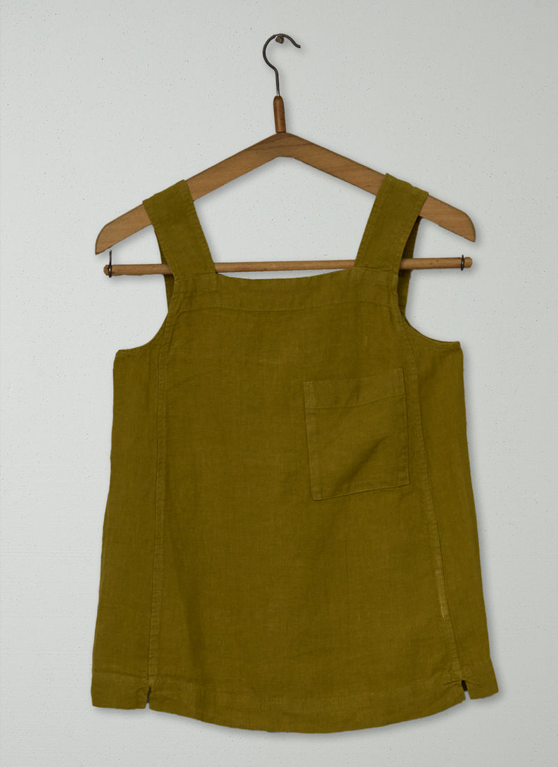 Reworn Linen Tank Top Size XXS (1149) | Fenugreek