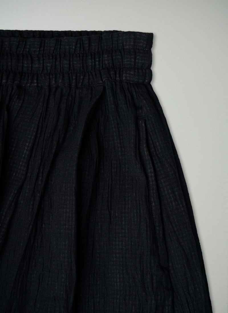 Reworn Crinkle Cotton Skirt Size XXS (327) | Black