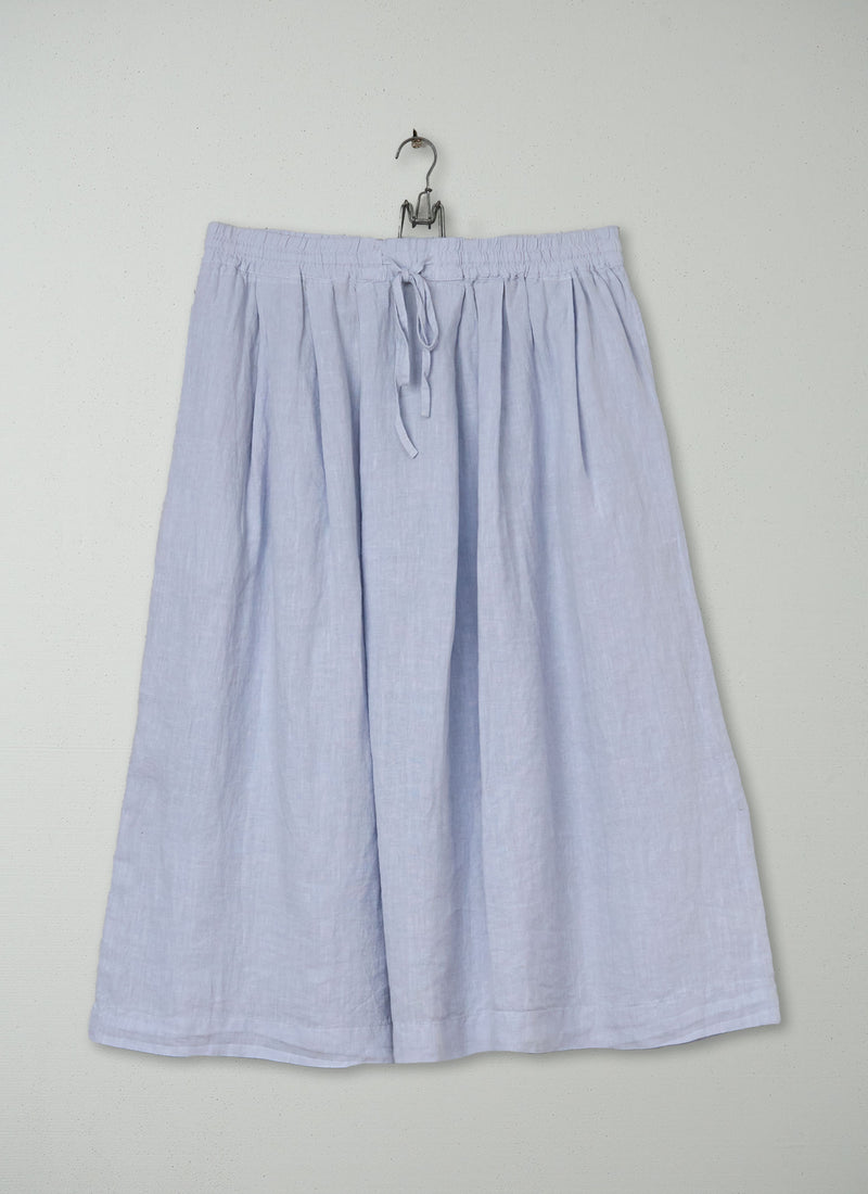Reworn Garment Dyed Linen Skirt Size L (371) | Egg Blue