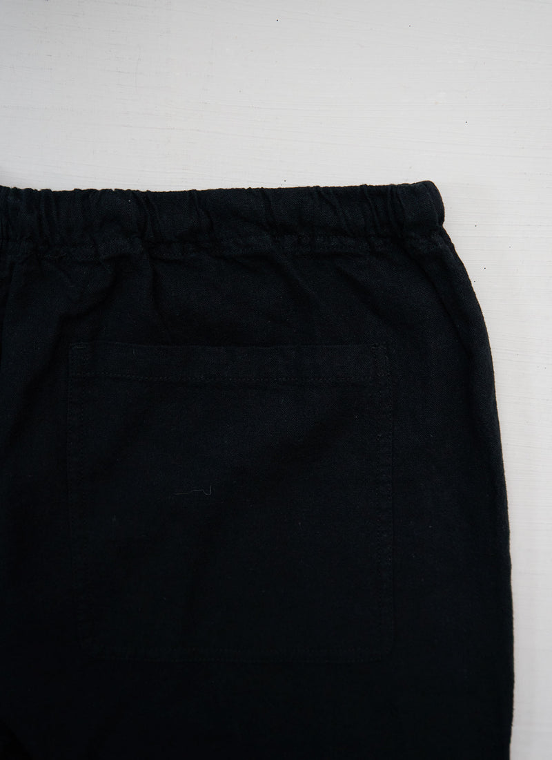 Reworn Brushed Cotton Linen Trousers Size L (1486) | Off Black