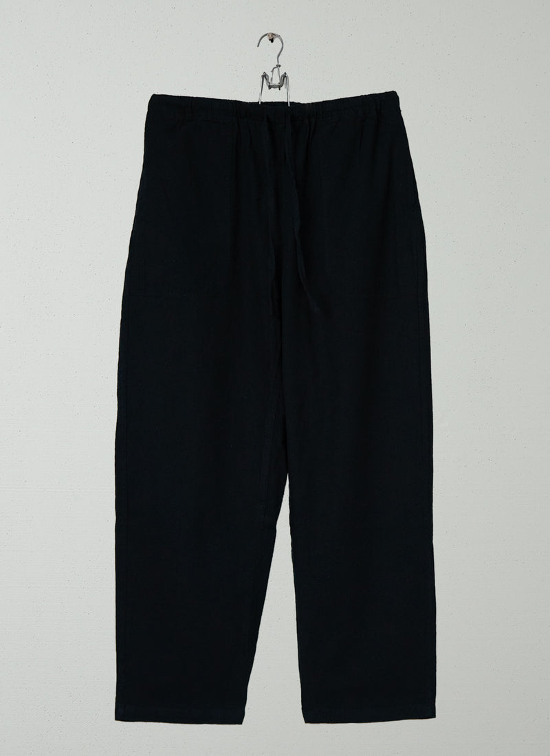 Reworn Brushed Cotton Linen Trousers Size L (1486) | Off Black
