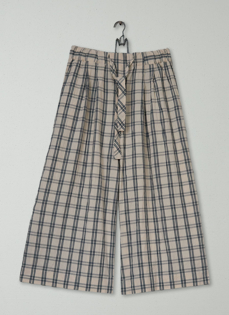 Reworn Check Cotton Culottes Size L (1690) | Multi