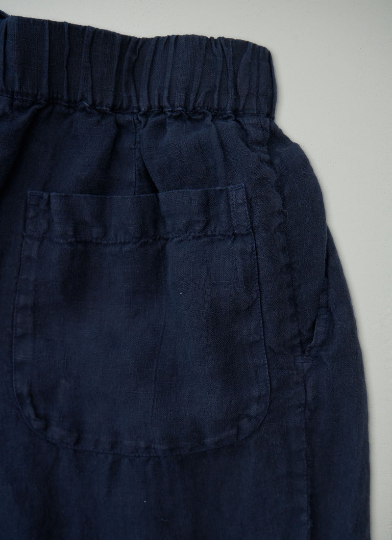 Reworn Linen Trousers Size XS (1348) | Midnight