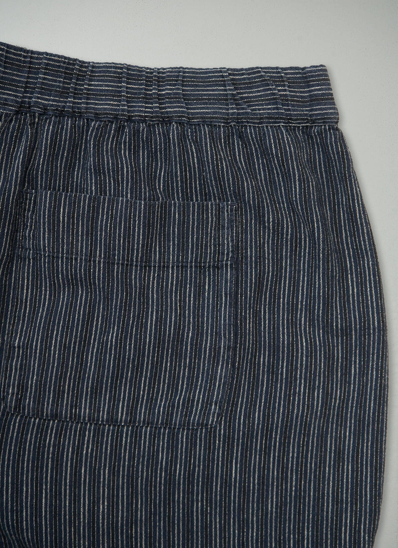 Reworn Stripe Linen Cotton Trousers Size XL (1674) | Multi