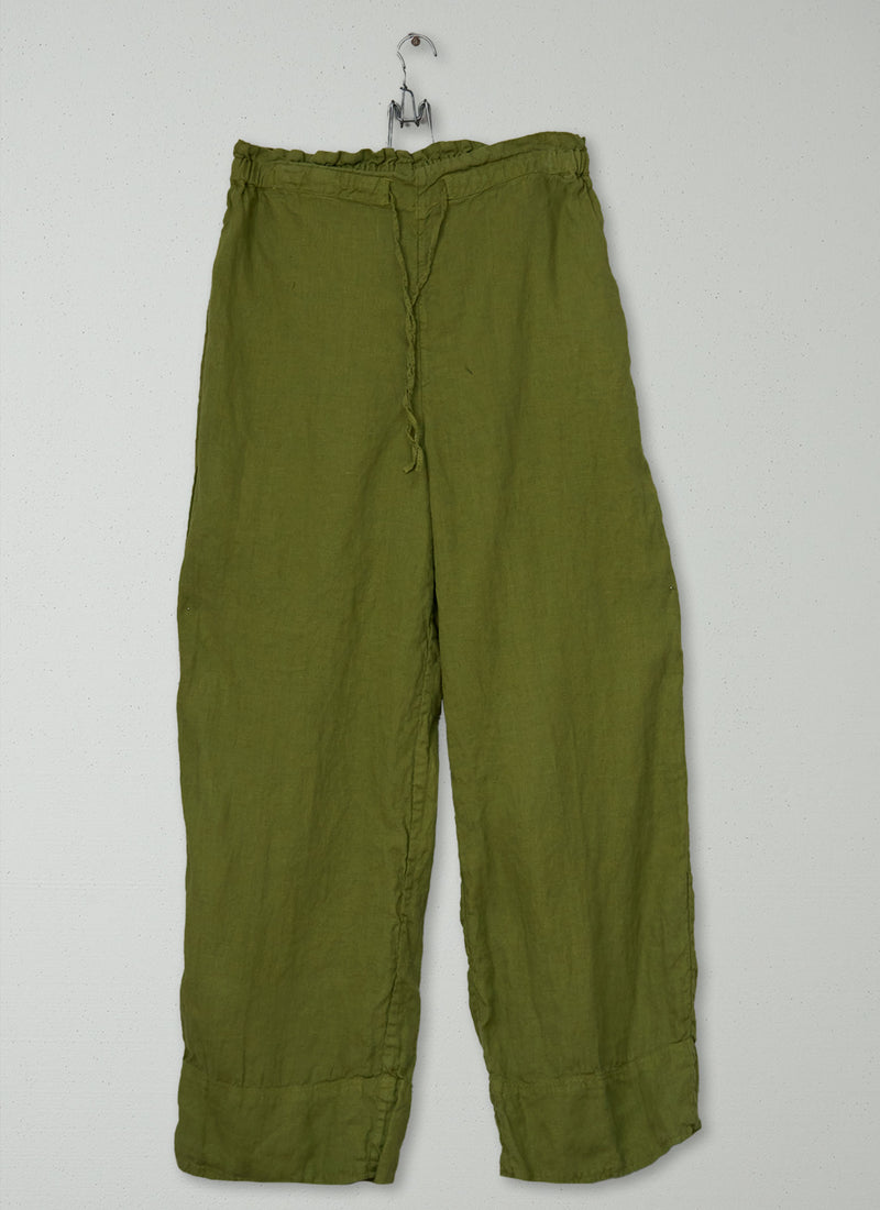 Reworn Linen Trousers Size M (1546) | Pale Olive