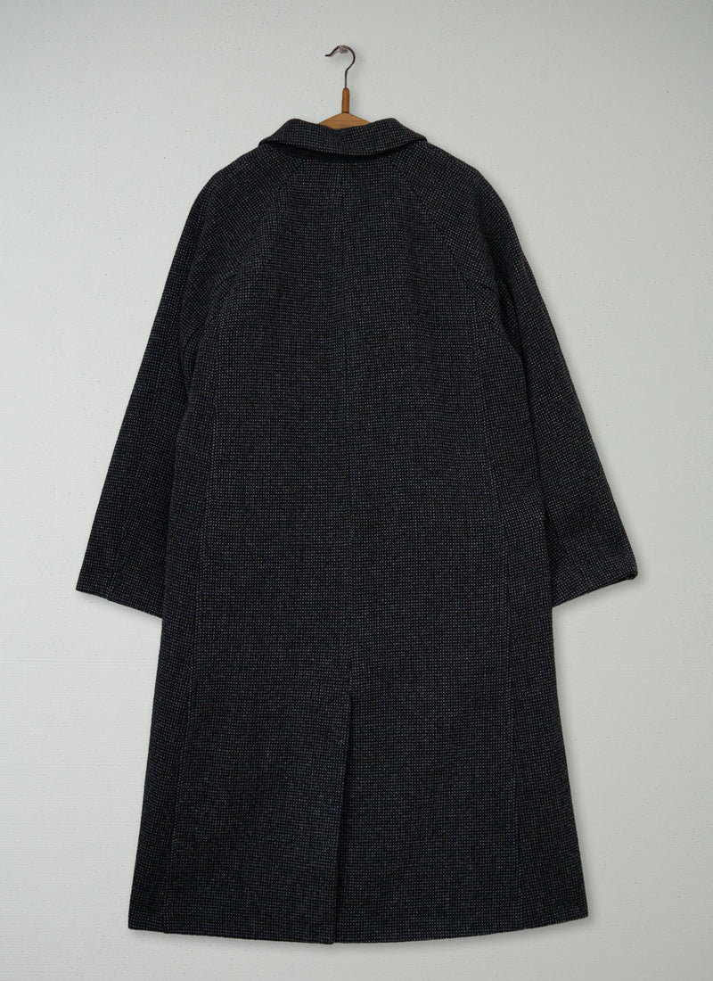 Reworn Mens Tweed Overcoat Size M (046) | Iron Grey