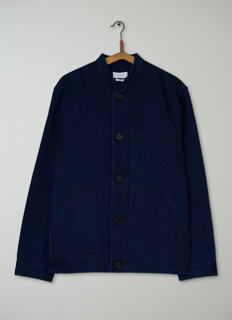 Reworn Mens Denim Jacket Size M (040) | Indigo