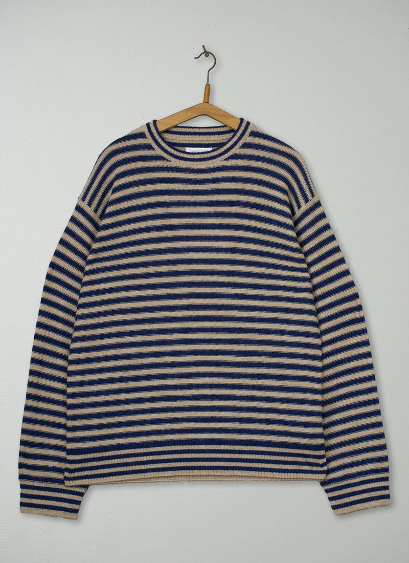 Reworn Mens Stripe Alpaca Sweater Size M (048) | Multi