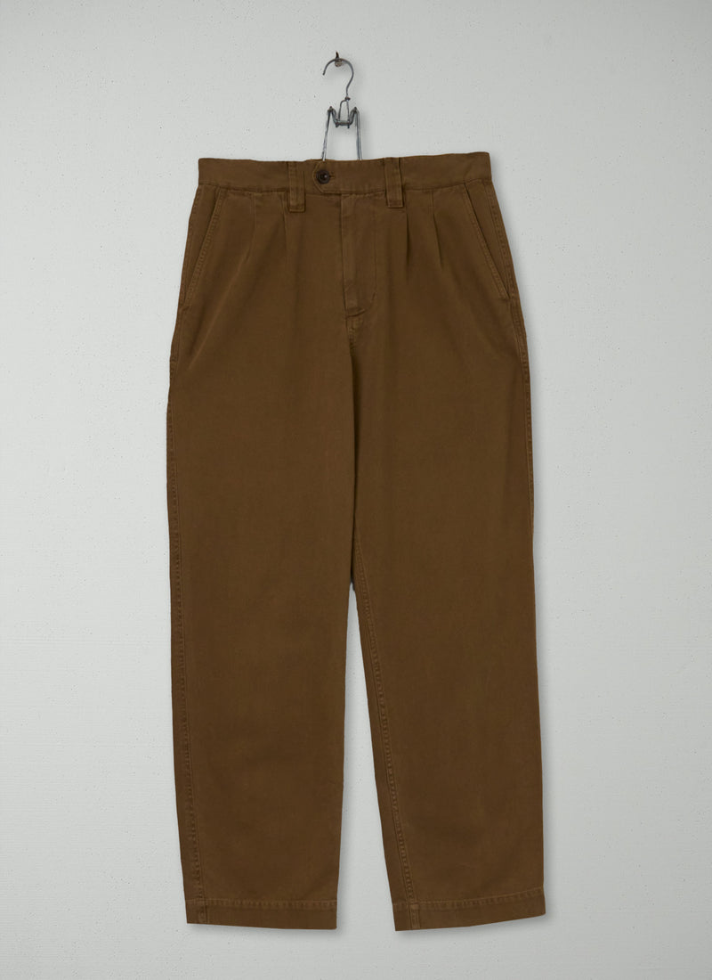 Reworn Mens Pleat Trousers Size M (117) | Toffee