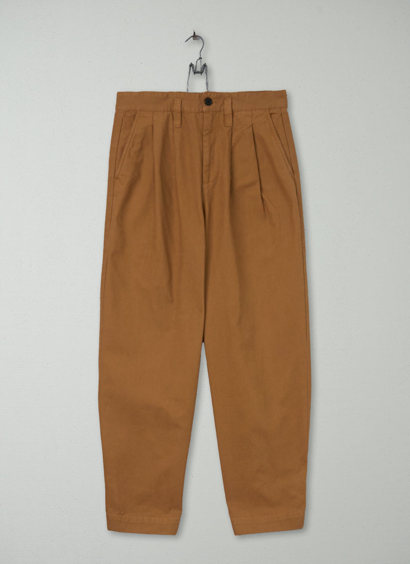 Reworn Mens Cotton Wide Leg Trousers Size S (119) | Faded Terracotta