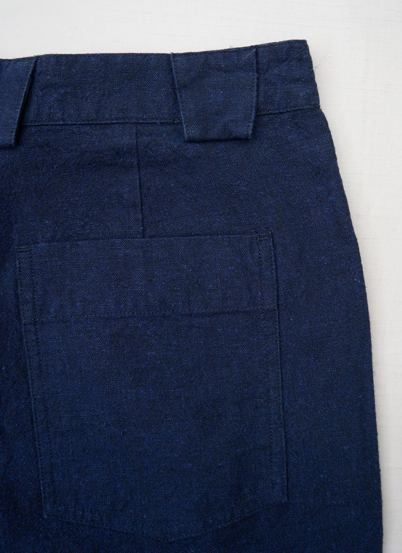 Reworn Mens Hemp Cotton Trousers Size S (124) | Blue