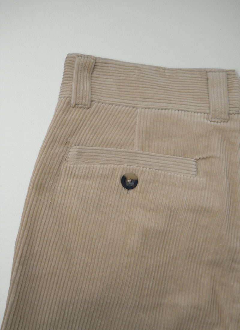 Reworn Mens Organic Cord Tapered Trousers Size 30 (075) | Taupe