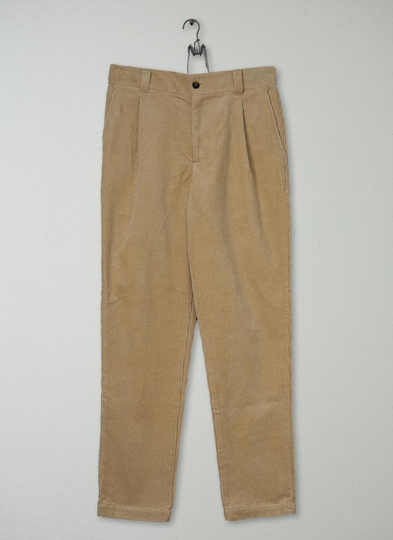 Reworn Mens Organic Cord Tapered Trousers Size 30 (075) | Taupe