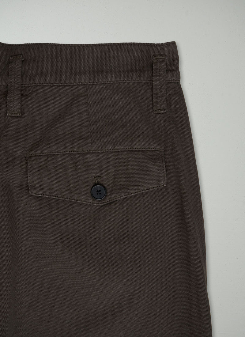 Reworn Mens Wide Leg Trousers Size 30 (099) | Dark Olive