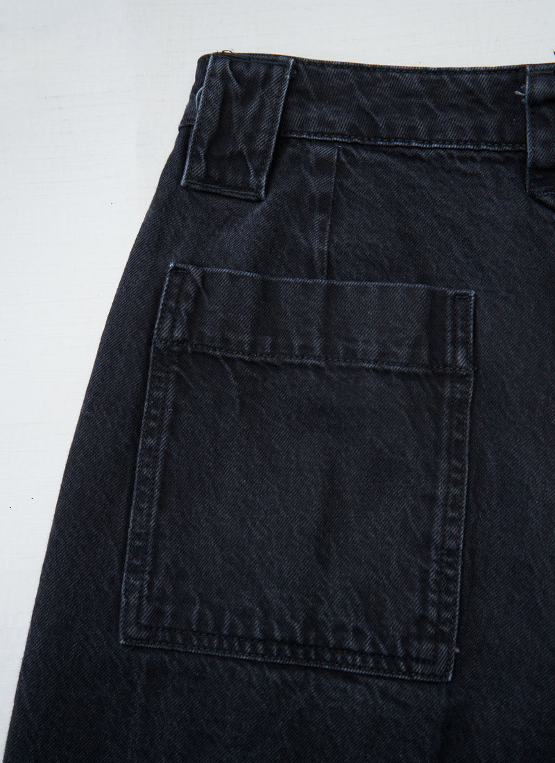 Reworn Mens Denim Trousers Size 30 (101) | Carbon Black