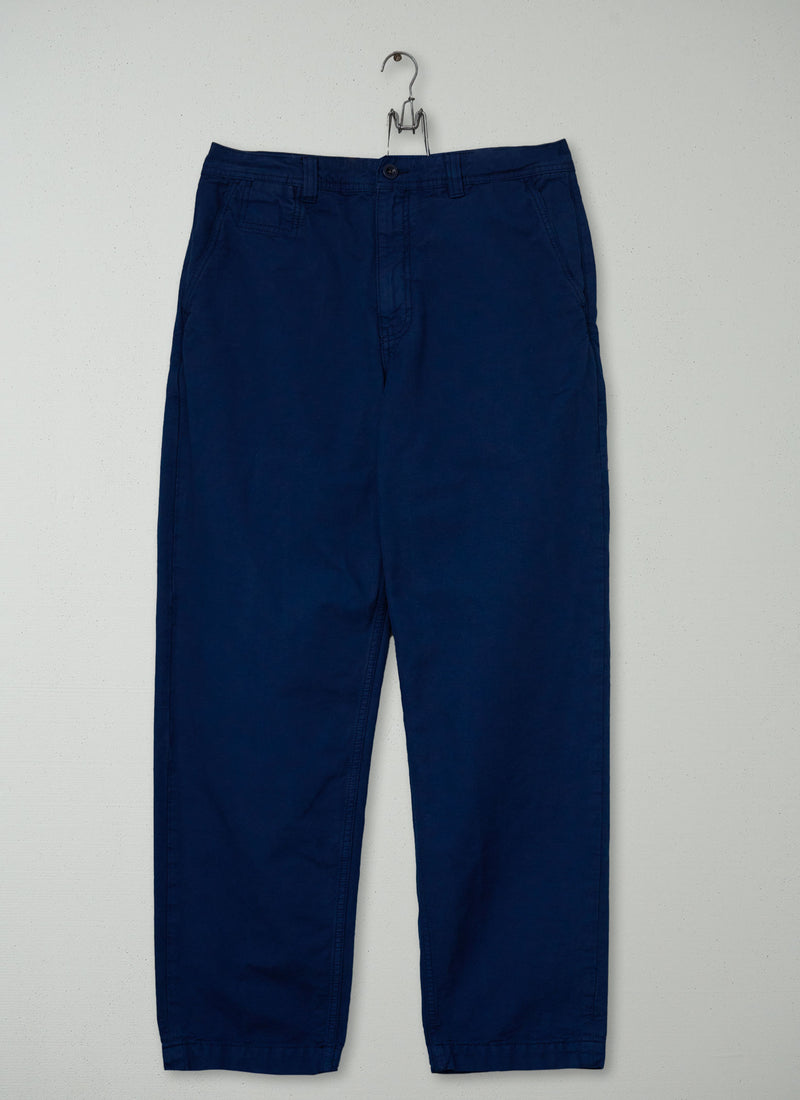 Reworn Mens Cotton Canvas Trousers Size 32 (116) | Uniform Blue
