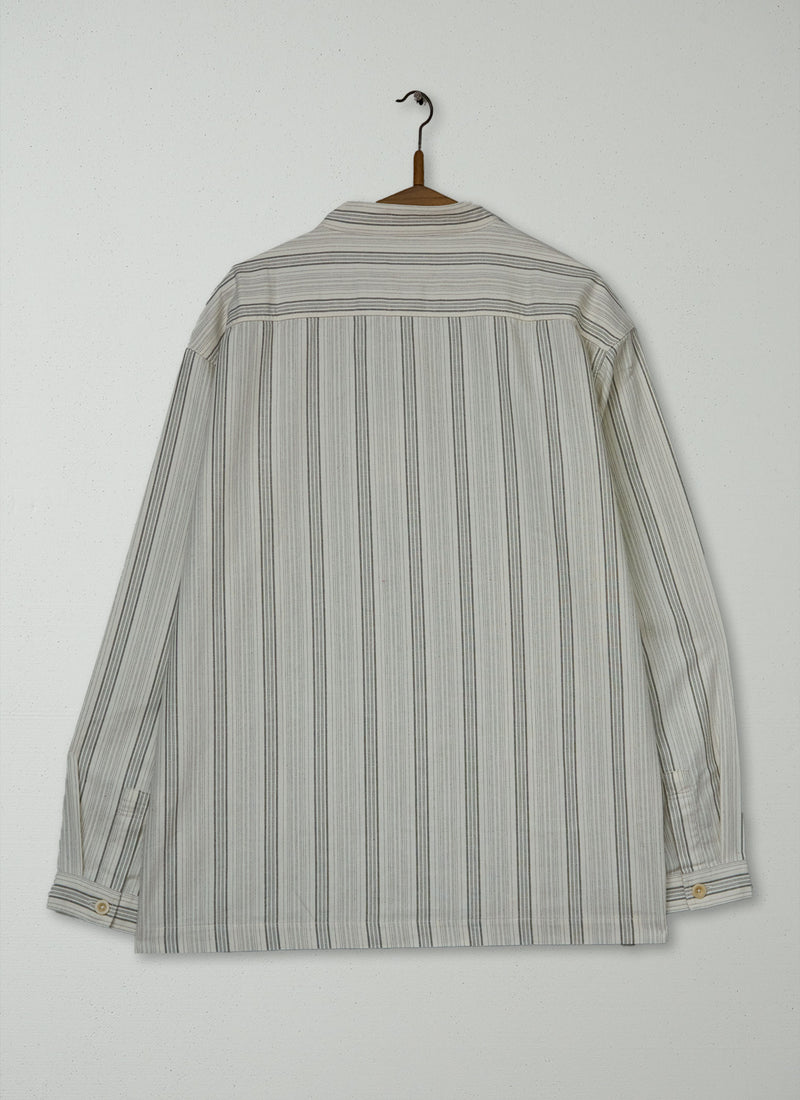Reworn Mens Grandad Collar Shirt Size L (064) | Multi