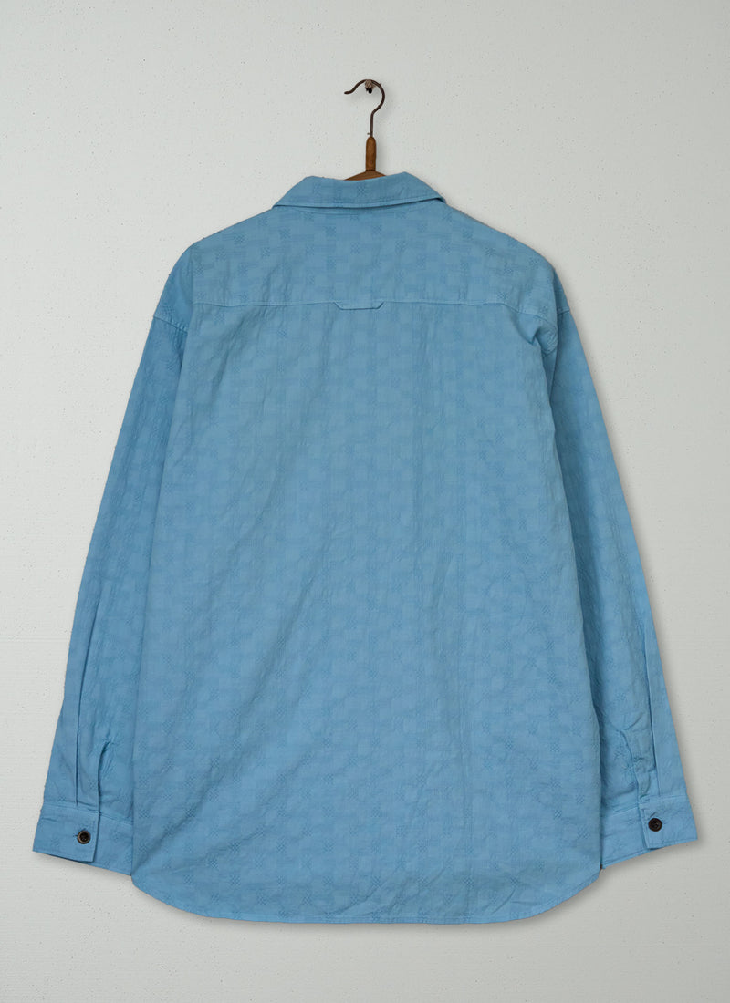 Reworn Mens Dropped Shoulder Shirt Size M (049) | Light Blue