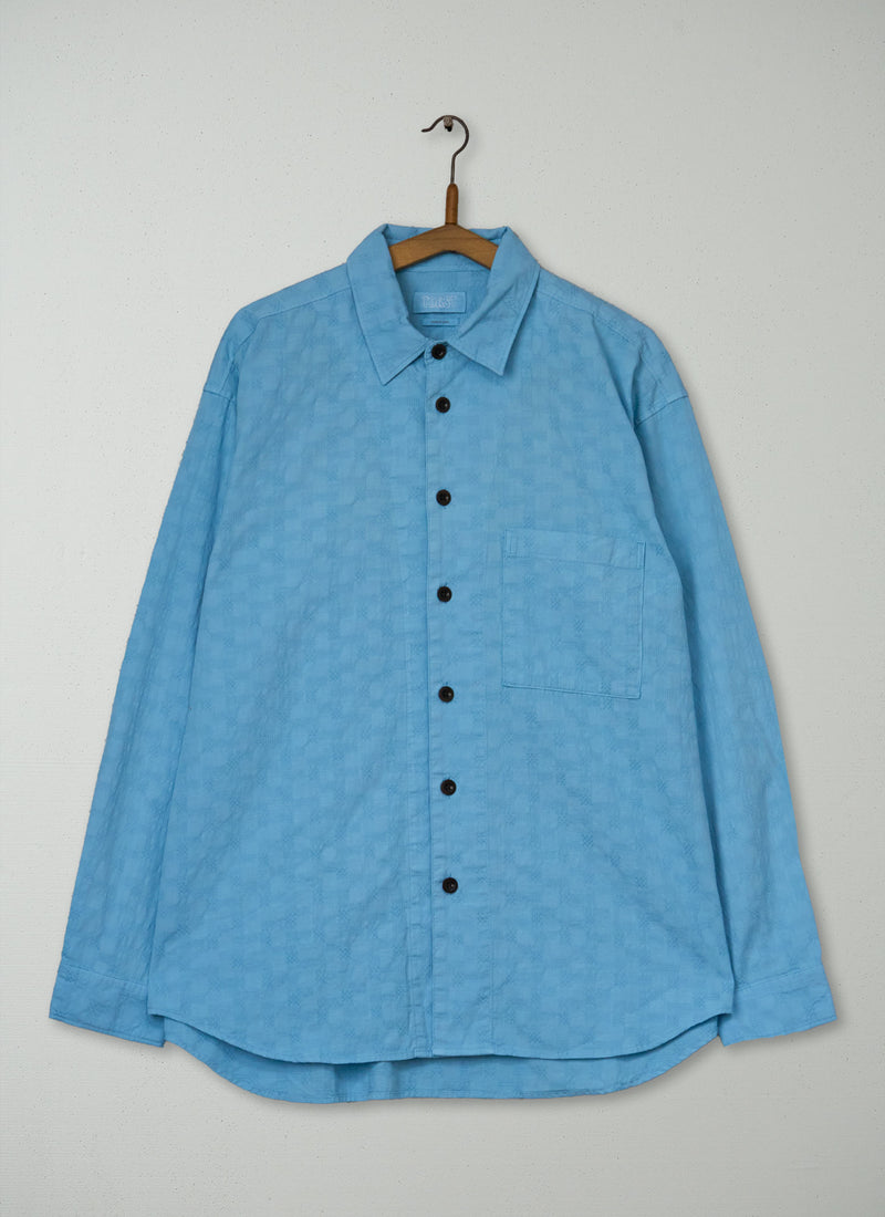 Reworn Mens Dropped Shoulder Shirt Size M (049) | Light Blue