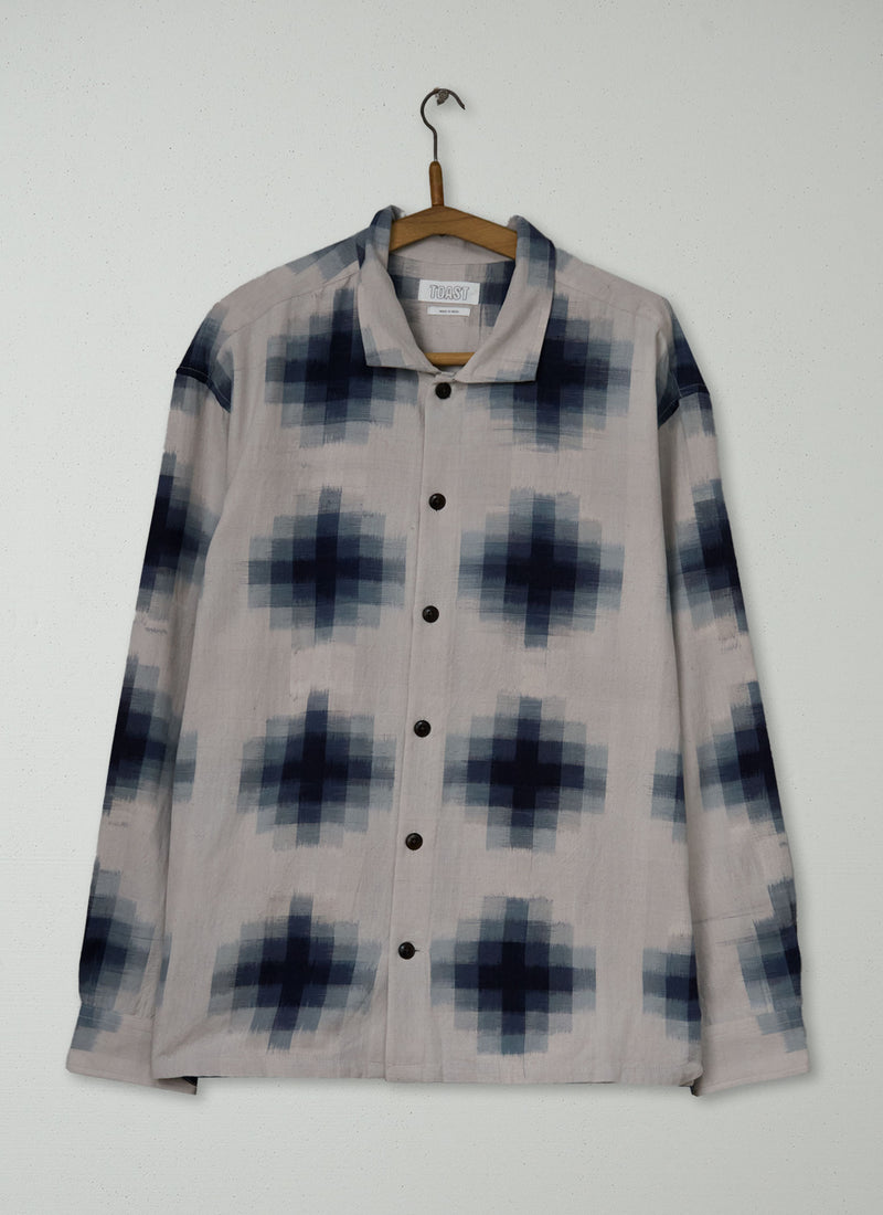 Reworn Mens Ikat Shirt Size M (066) | Multi