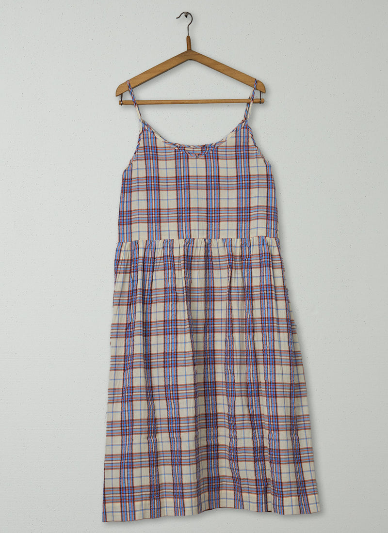 Reworn Mere Check Cotton Lounge Dress Size L (2160) | Multi