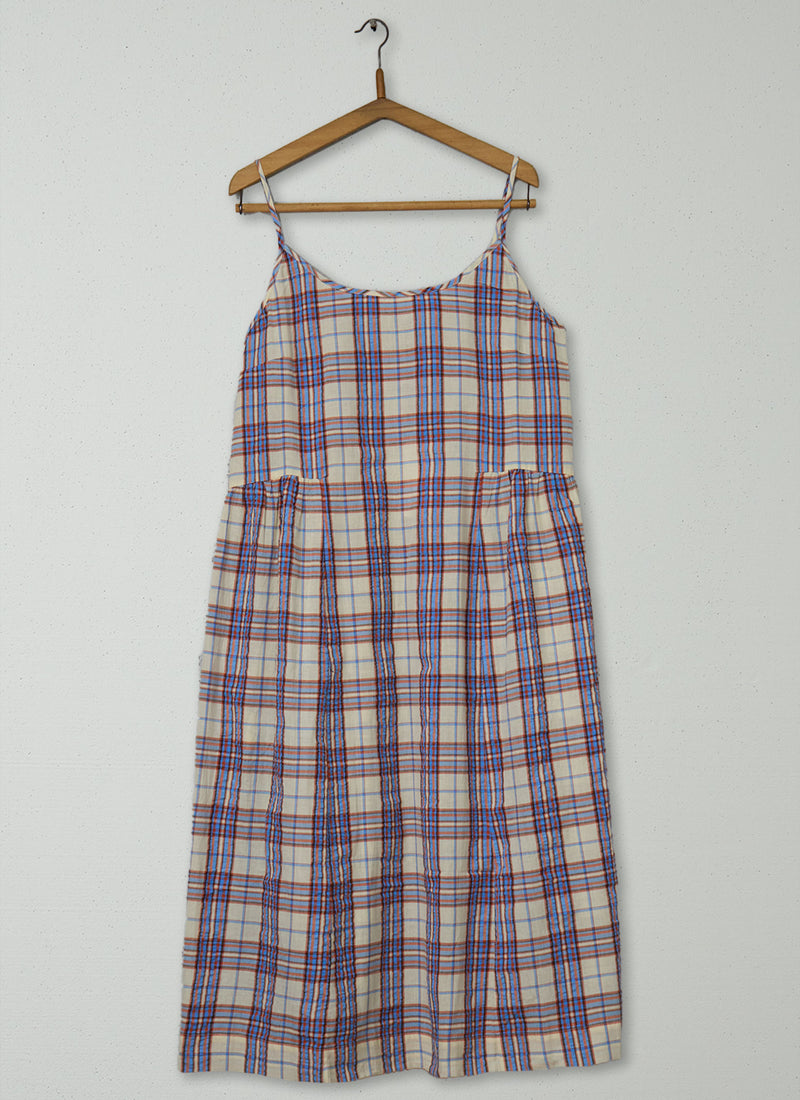 Reworn Mere Check Cotton Lounge Dress Size L (271) | Multi