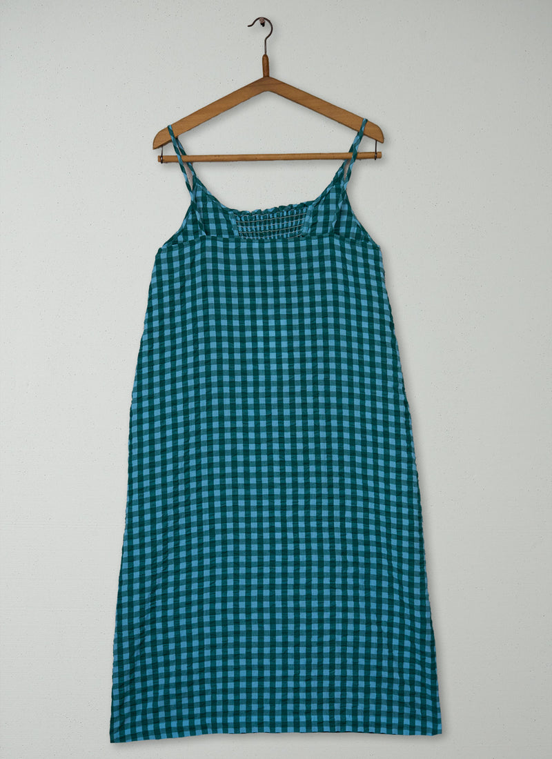 Reworn Gingham Seersucker Nightie Size XL (274) | Multi