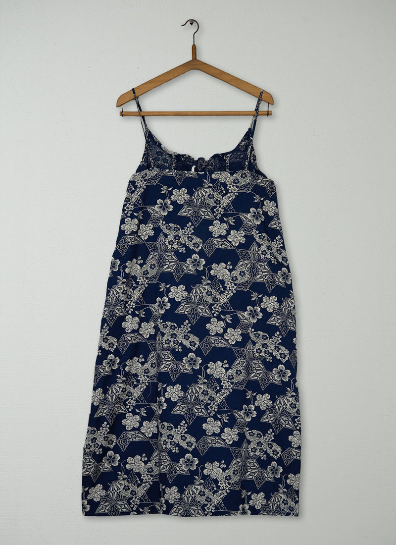 Reworn Floral Star Cotton Nightdress Size L (281) | Multi