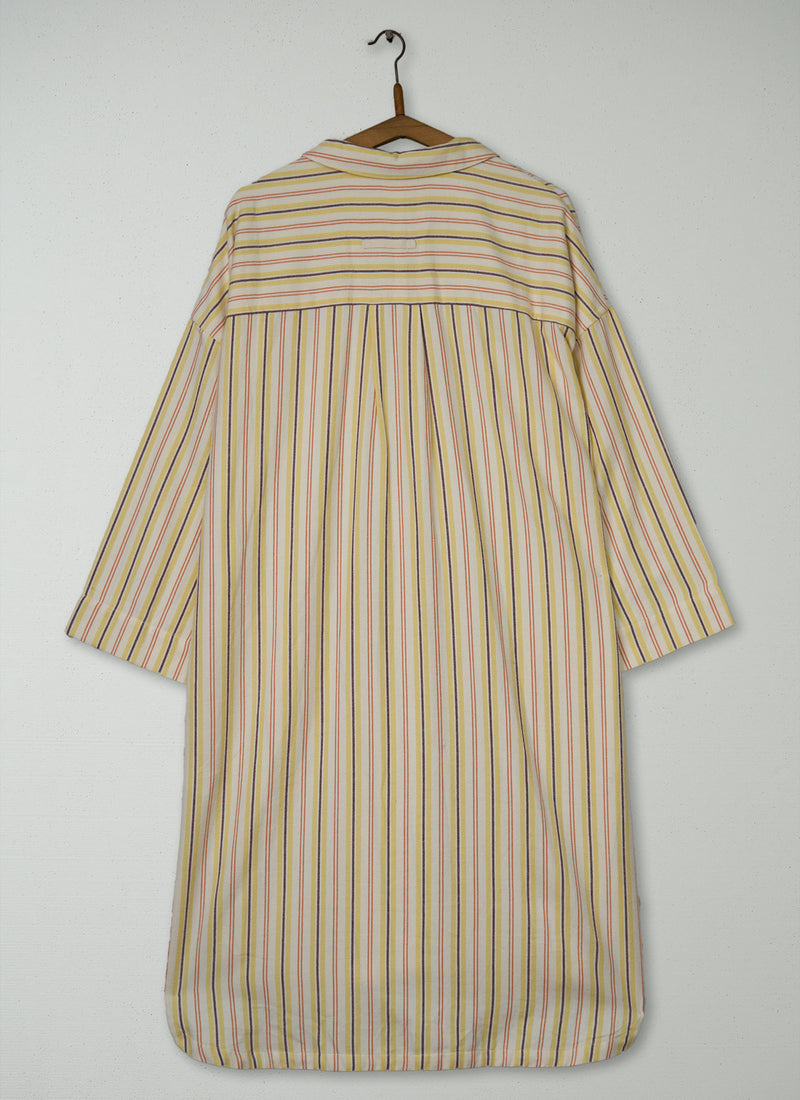 Reworn Stripe Flannel Nightshirt Size M (258) | Multi