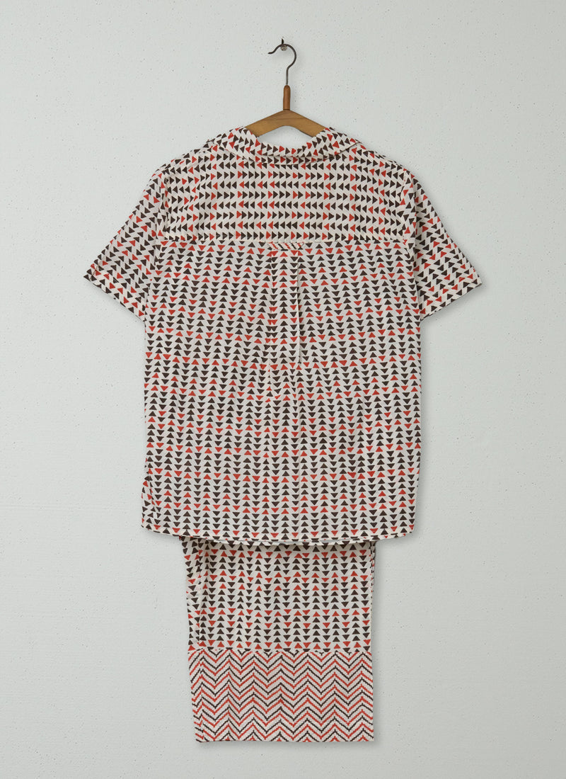 Reworn Geo Block Print Pyjamas Size XS (314) | Multi