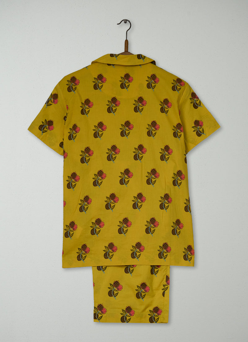 Reworn Block Print Cotton Pyjamas Size XS (251) | Multi