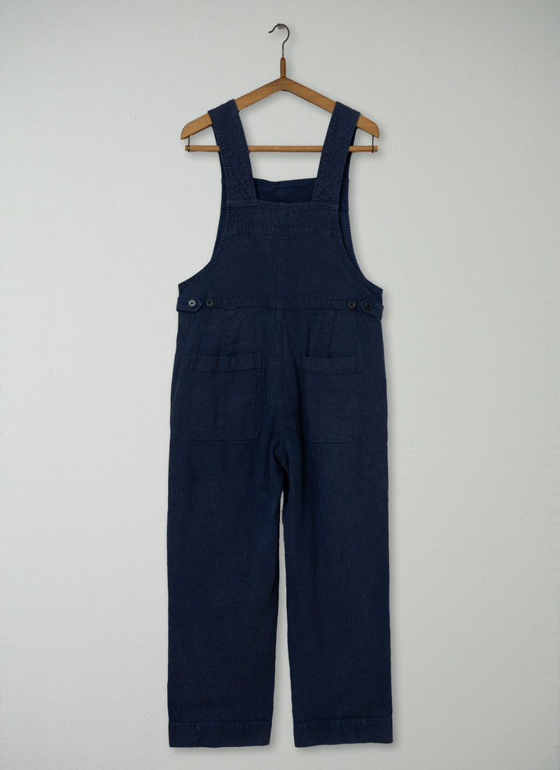 Reworn Hemp Cotton Canvas Jumpsuit Size 18 (1369) | Dark Chambray Blue