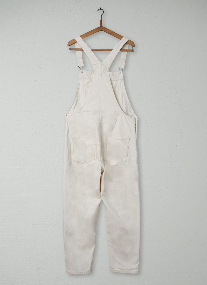 Reworn Barrel Leg Dungarees Size 14 (1547) | Ecru