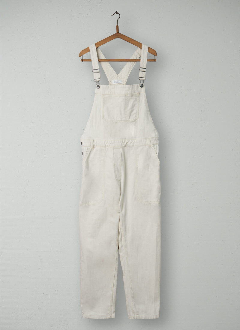 Reworn Barrel Leg Dungarees Size 14 (1547) | Ecru