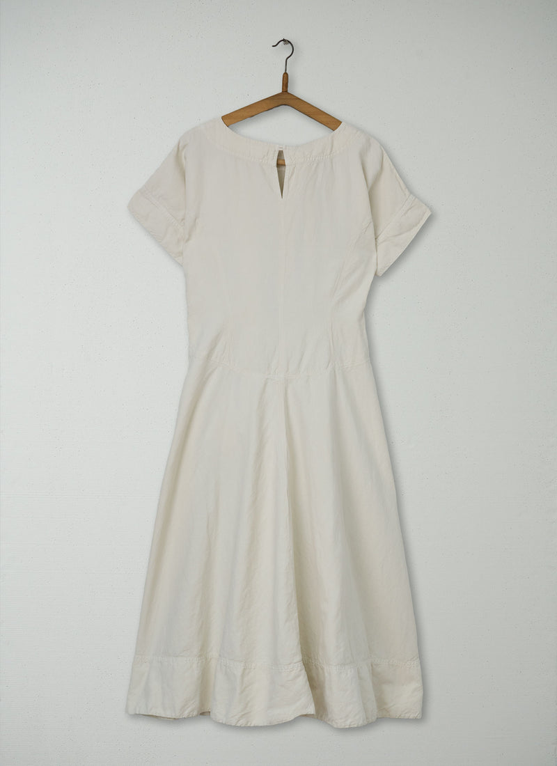 Reworn Cotton Linen Circle Dress Size 6 (1861) | Parchment
