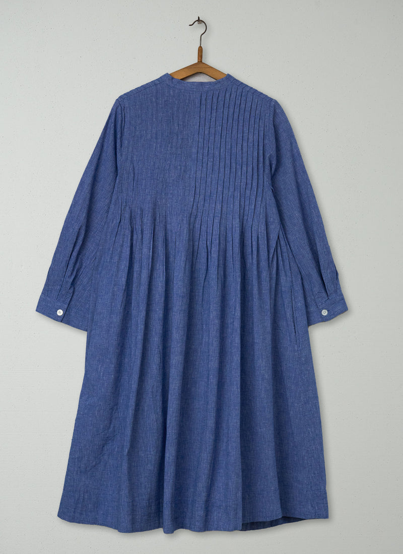 Reworn Pintuck Chambray Dress Size 10 (2265) | Chambray