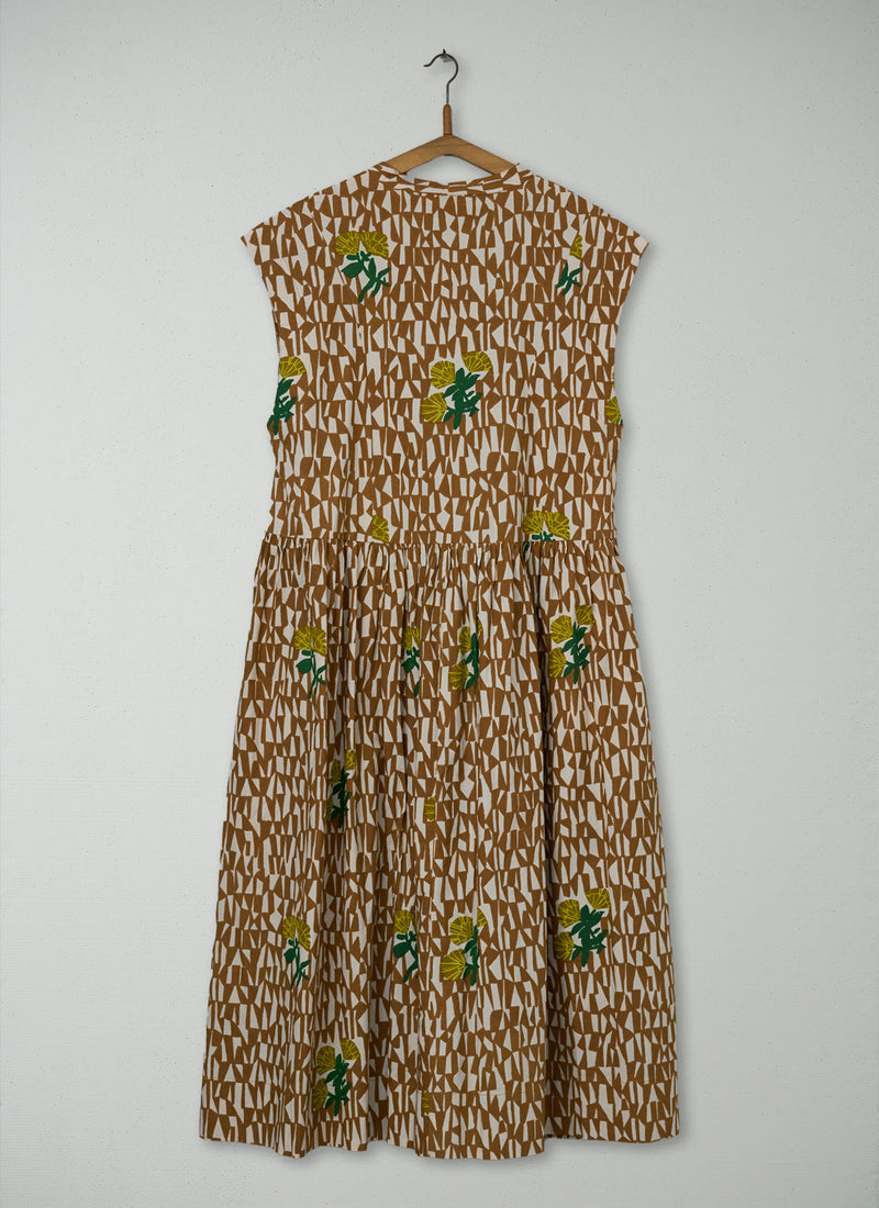 Reworn Tangram Print Dress Size 8 (2223) | Copper