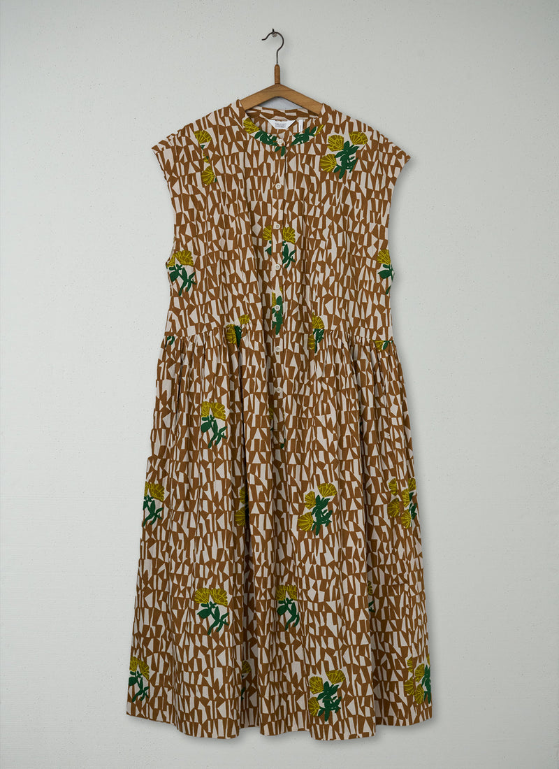 Reworn Tangram Print Dress Size 8 (2223) | Copper