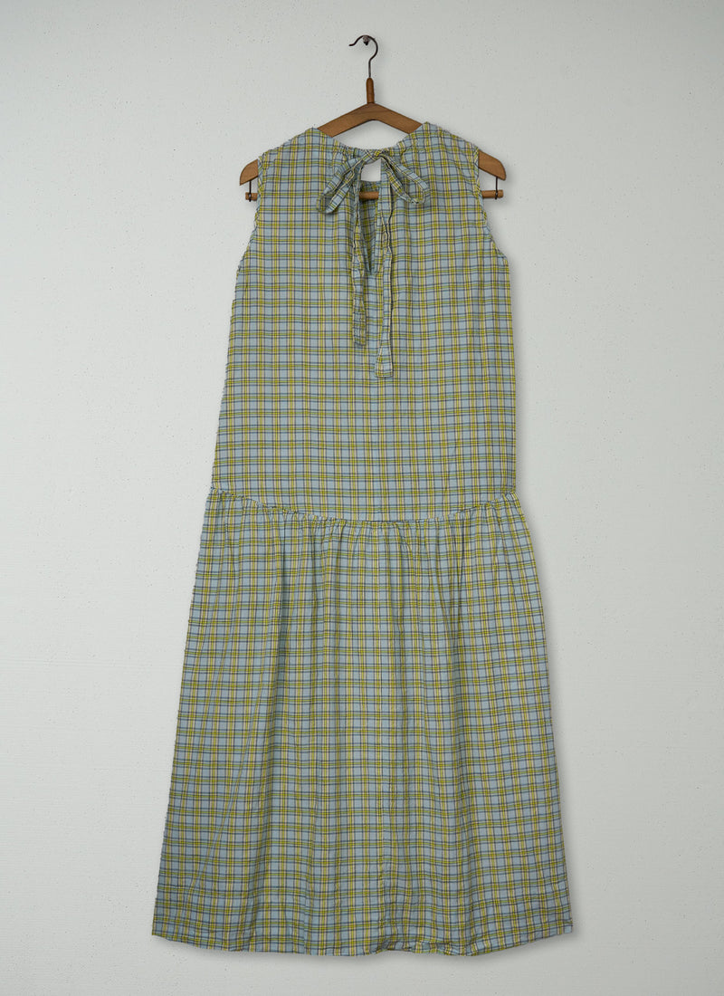 Reworn Elm Check Dress Size 10 (1909) | Ciel Blue