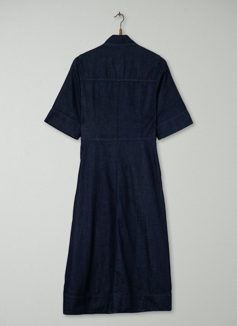 Reworn Denim Utility Dress Size 6 (2092) | Indigo