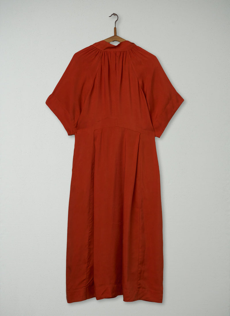 Reworn Tie Neck Dress Size 18 (2218) | Nasturtium
