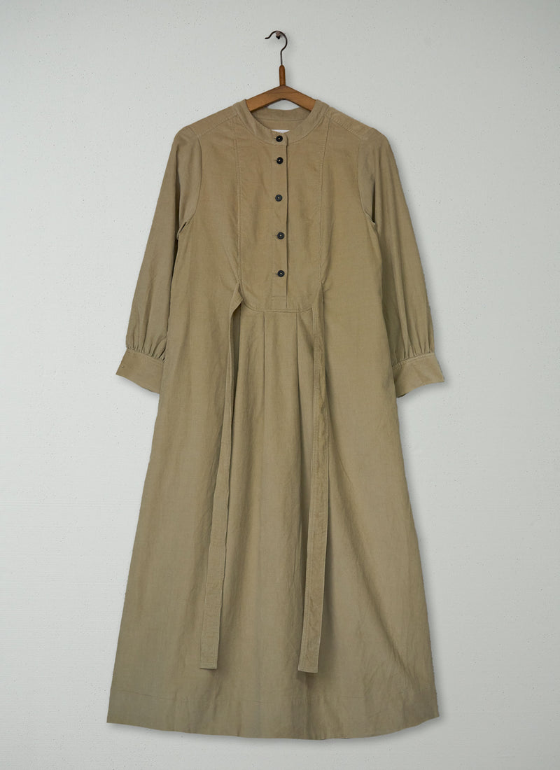 Reworn Bib Front Needlecord Dress Size 8 (2173) | Pebble