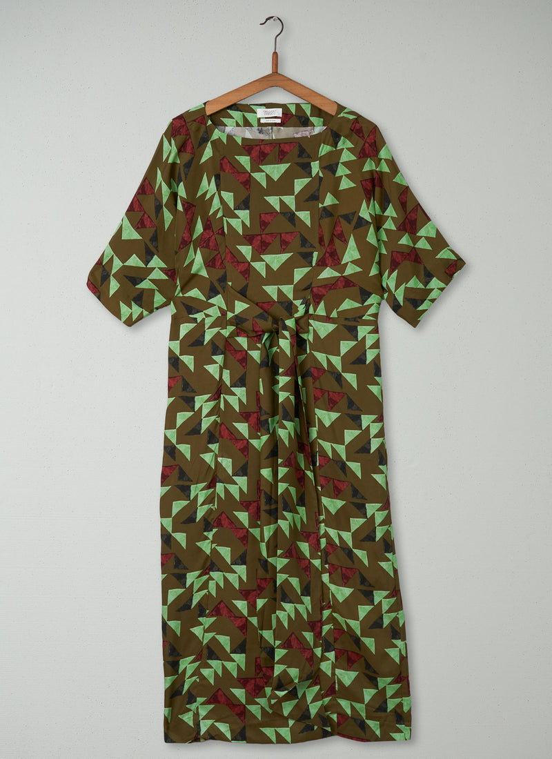 Reworn Tie Waist Dress Size XS (2187) | Multi