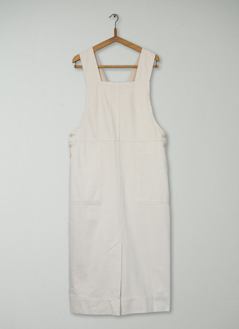 Reworn Side Button Pinafore Dress Size 12 (1848) | Parchment