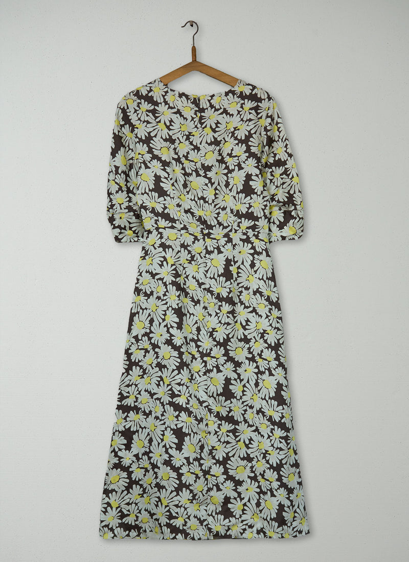 Reworn Rounded Sleeve Painted Daisy Dress Size 8 (1857) | Multi