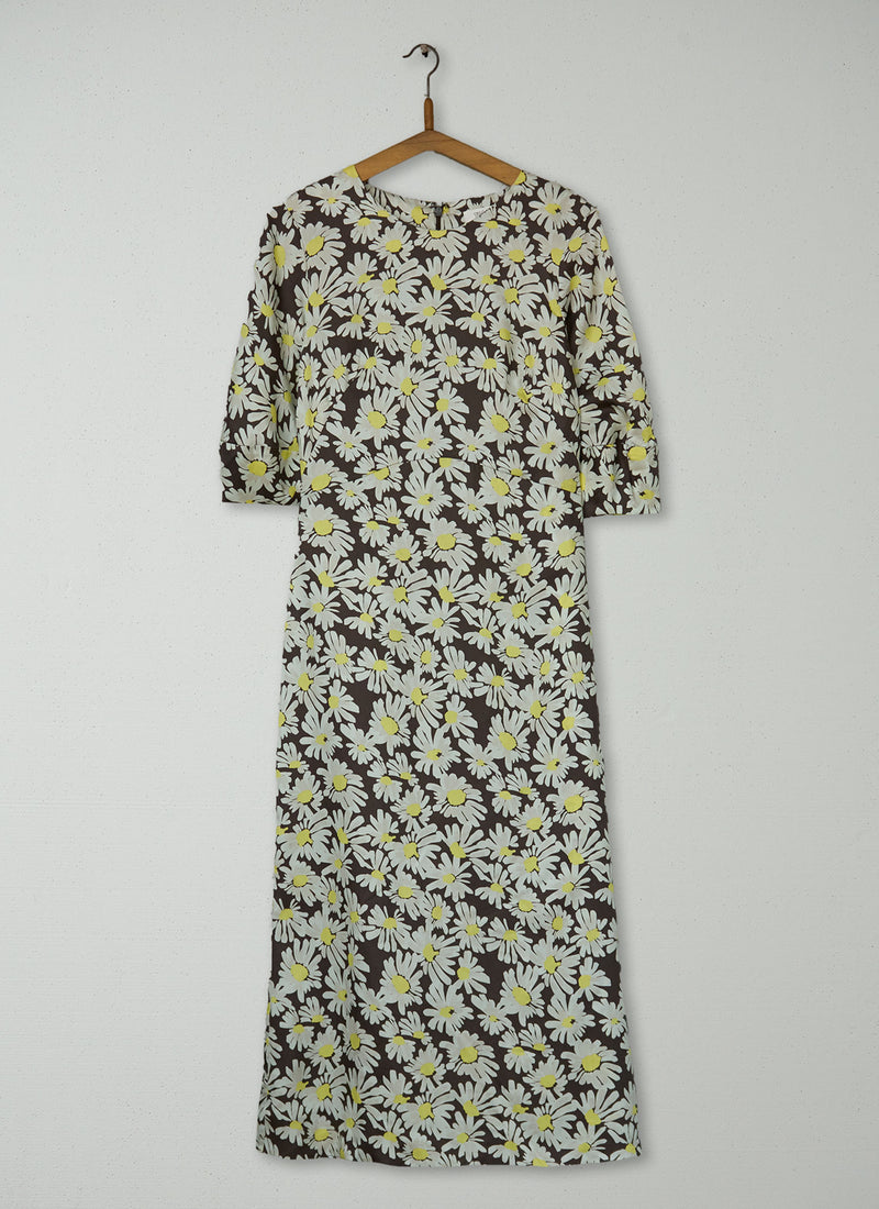 Reworn Rounded Sleeve Painted Daisy Dress Size 8 (1857) | Multi