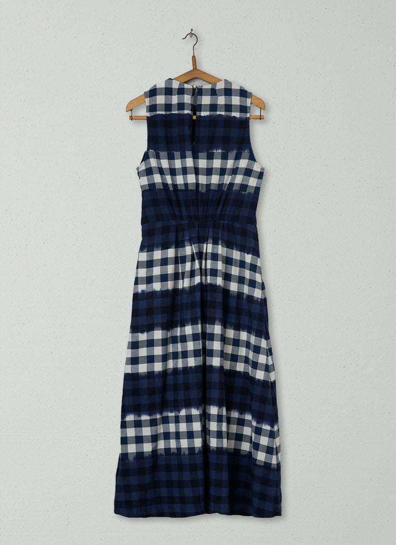 Reworn Dip Dye Gingham Cotton Dress Size 12 (2245) | Multi