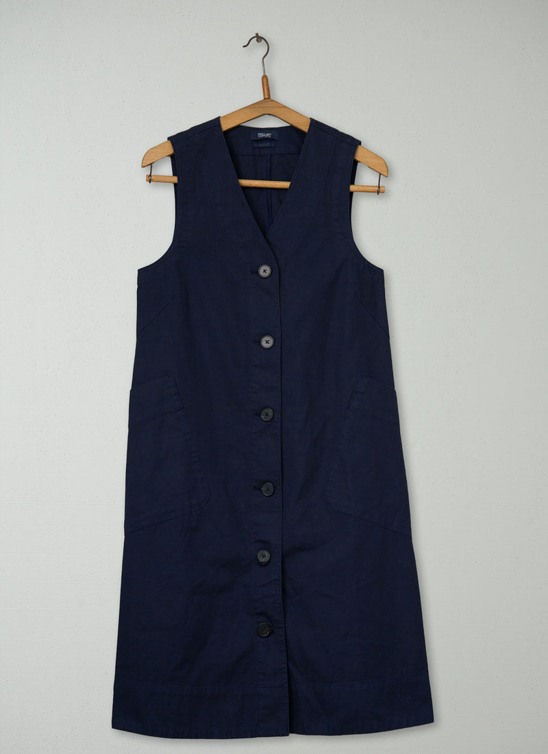 Reworn Buttoned A Line Cotton Dress Size XS (2061) | Charcoal