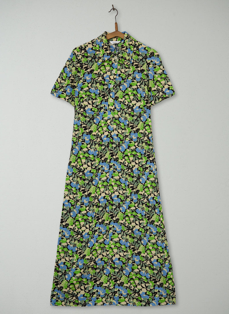 Reworn Hedgerow Print Crepe Dress Size 6 (2058) | Multi